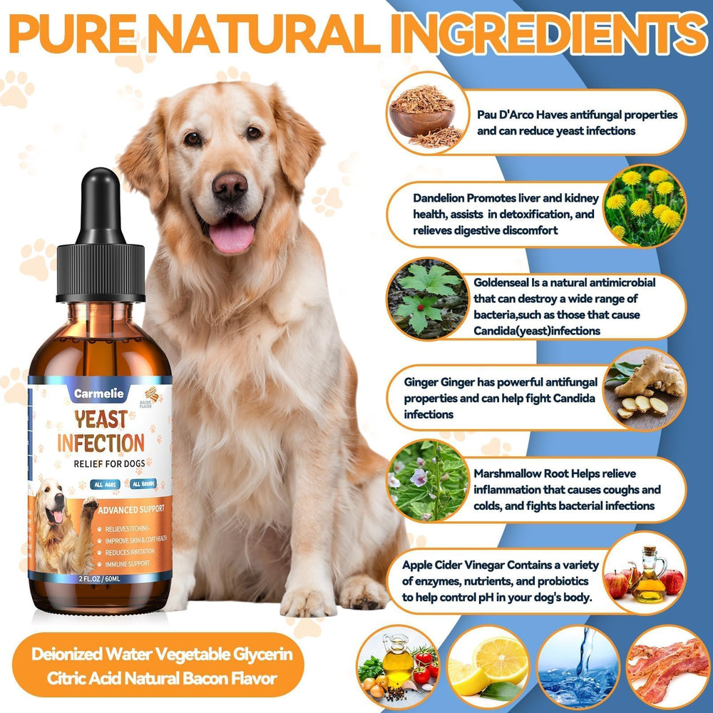 Carmelie Yeast Relief targets irritated dog skin spot