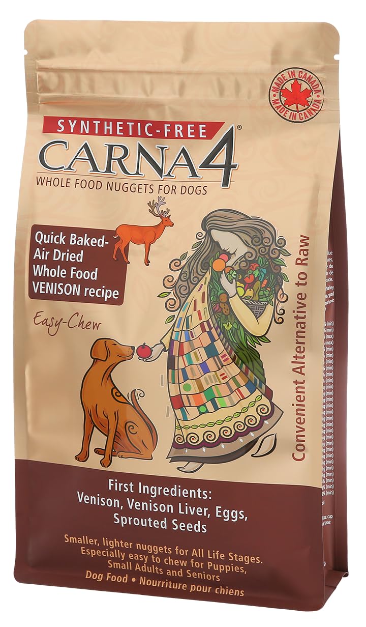 Carna4 Easy-Chew Venison bite nugget offers a soft, bite-sized meal for dental or digestion needs.