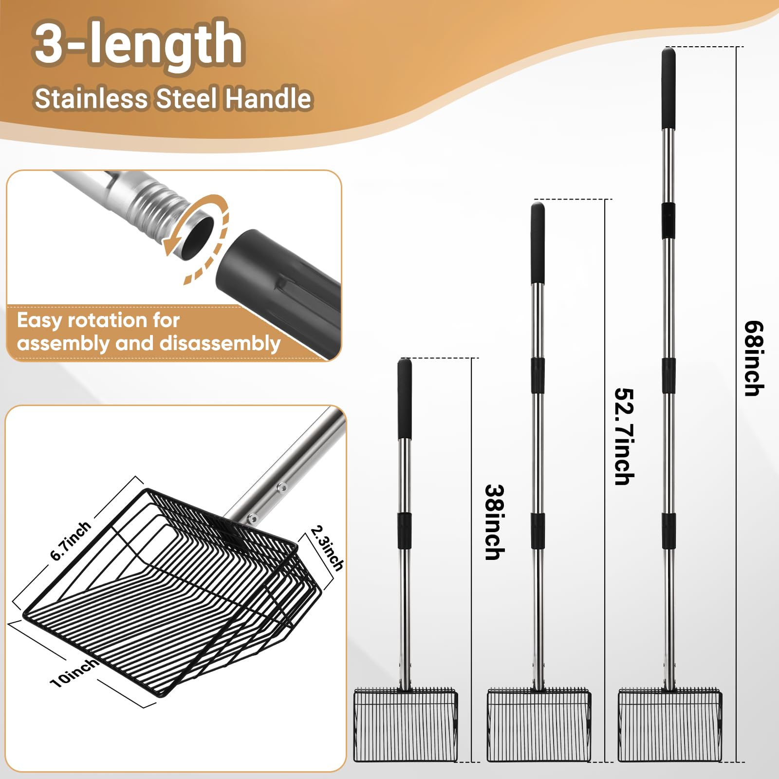 CAROD extendable length to 68 inches for back-friendly cleaning