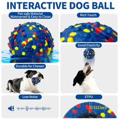 CAROZEN interactive dog ball in action, bouncing with automatic movement for enrichment.