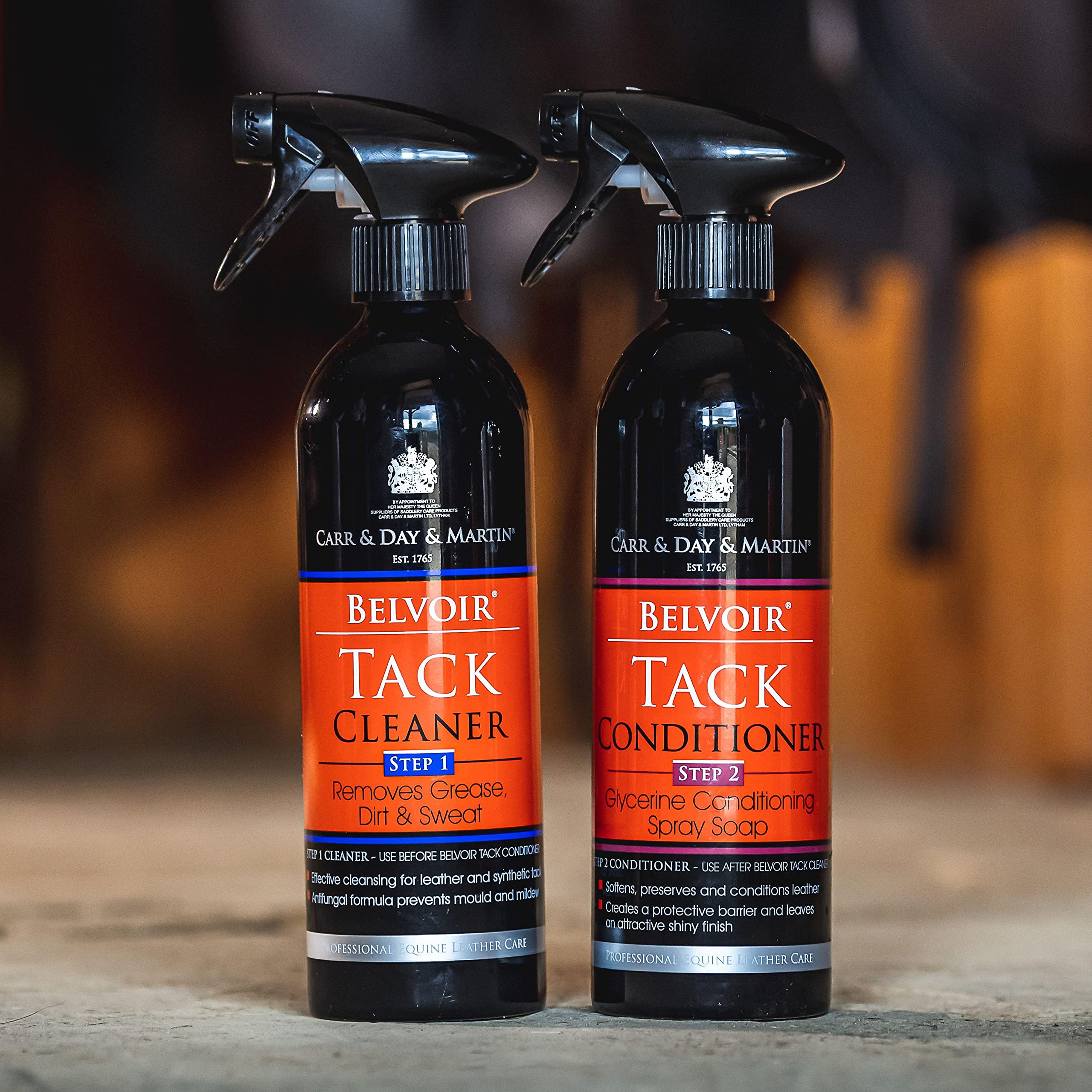 Belvoir Tack Cleaner Step 1 packaging bottle ready for regular care