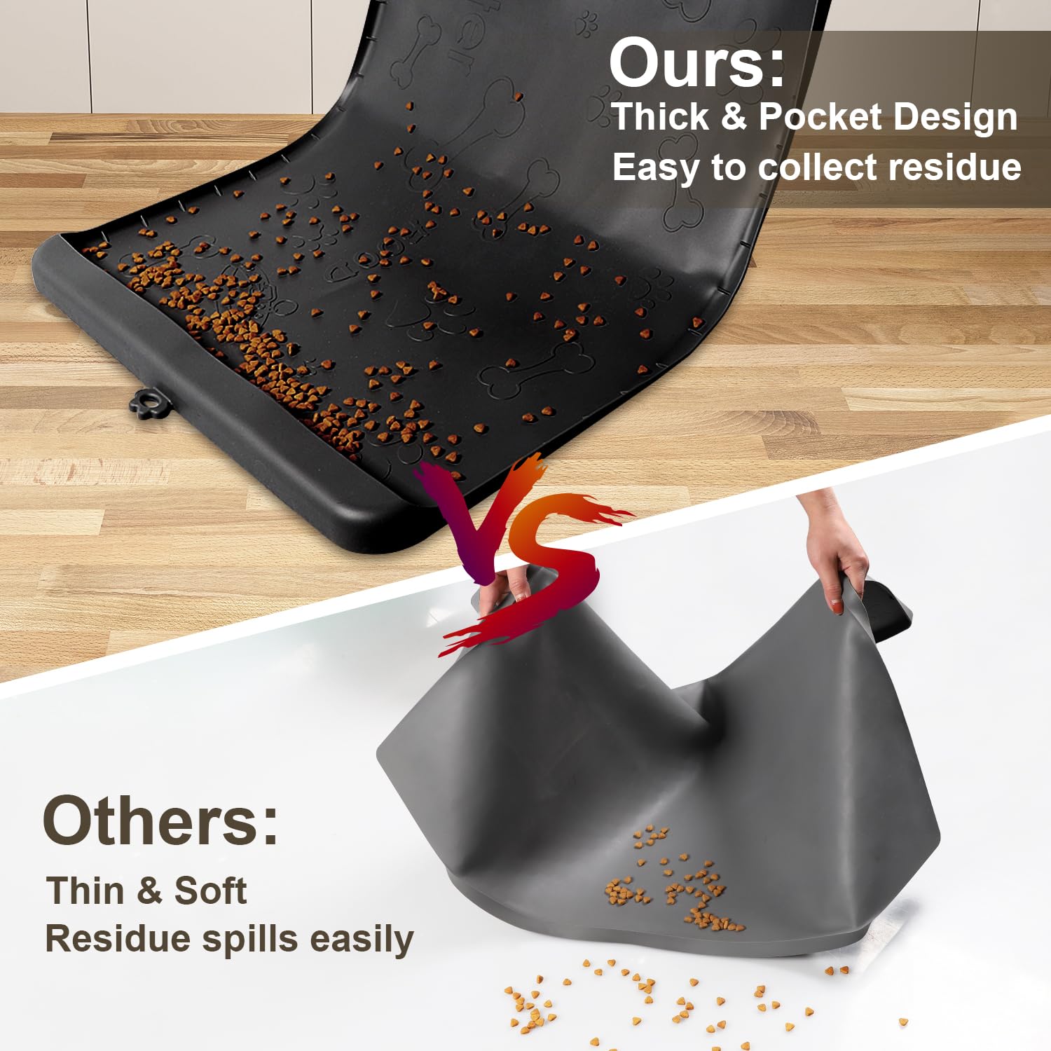 Carry360 residue pocket helps cleanup after meals