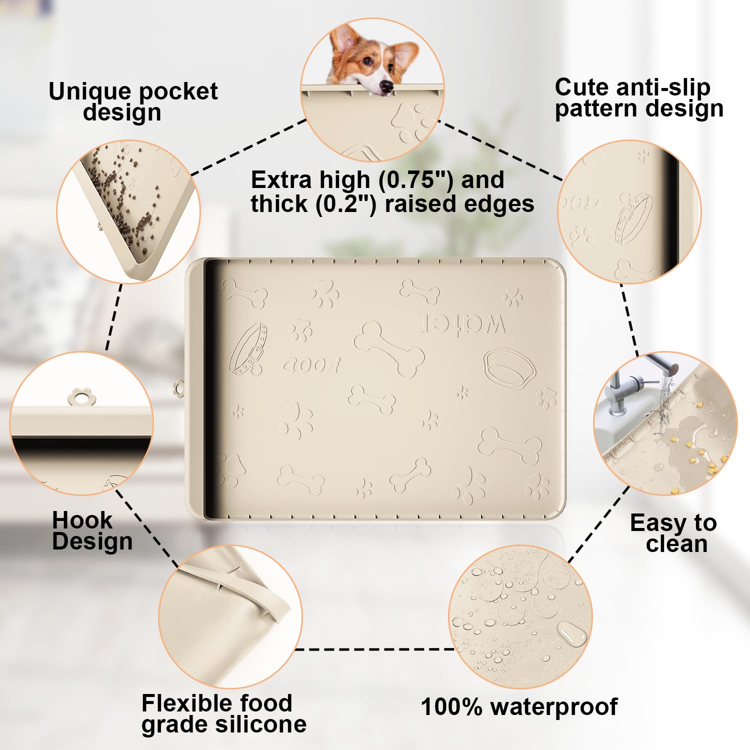 Carry360 silicone mat waterproof and foldable for convenient storage.