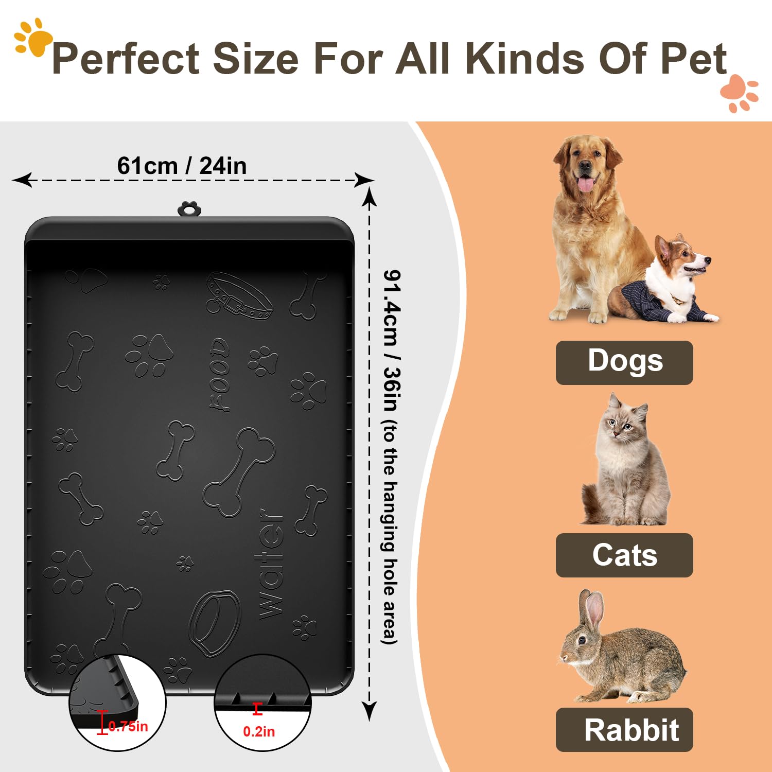 Carry360 wide dog feeding area accommodates multiple bowls