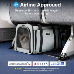 CarryTip expandable cat carrier breathable mesh panels improve airflow for pet comfort.