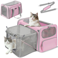 CarryTip Expandable Cat Carrier closed with secure zippers for safe travel