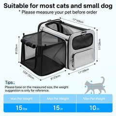 CarryTip expandable cat carrier tear-resistant fabric for durable travel.