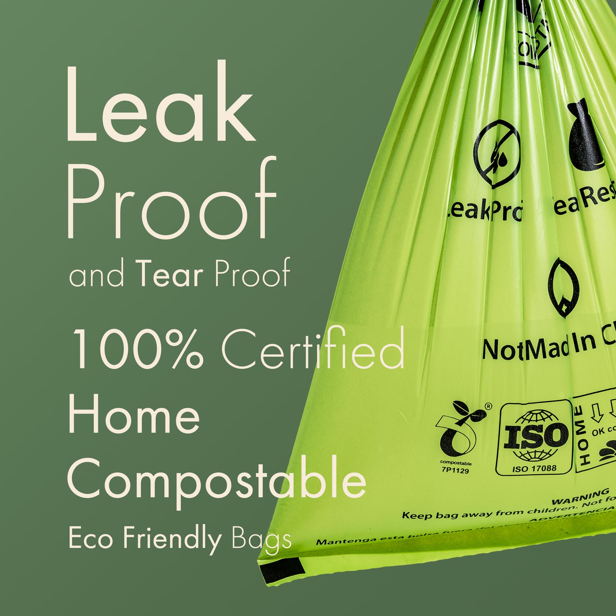 Carrywell cornstarch and PBAT materials offer eco-friendly waste disposal.
