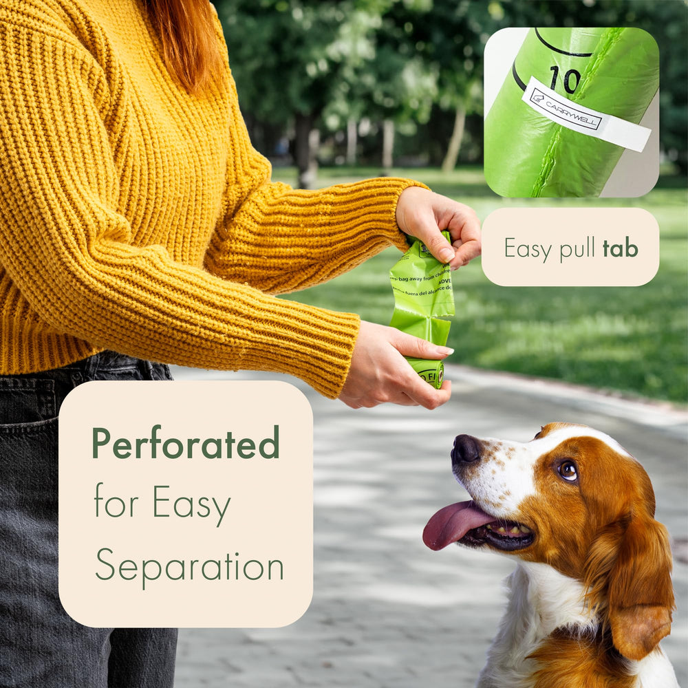 Carrywell unscented eco poop bags provide fragrance-free disposal options.