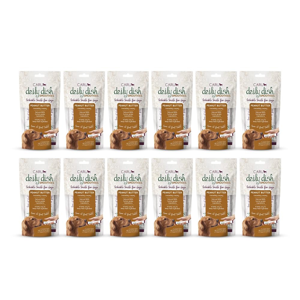Caru Daily Dish Smoothies peanut butter tubes ready for quick training rewards