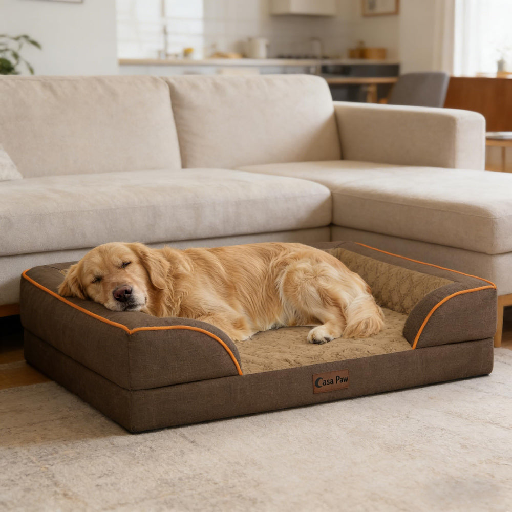 Casa Paw 36x27 bed in cozy dog sleeping setup.