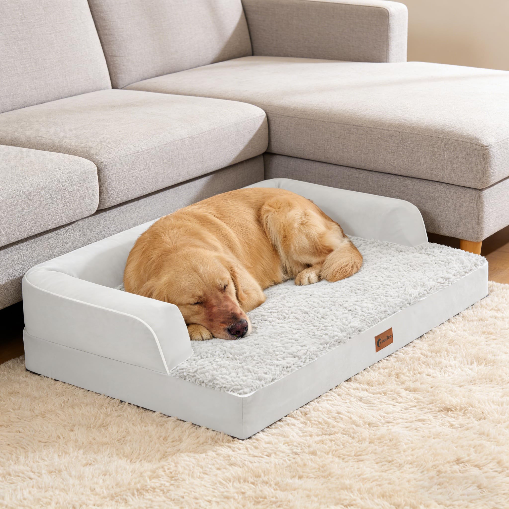 Casa Paw bed in box, vacuum-packed, ready to expand after unboxing.