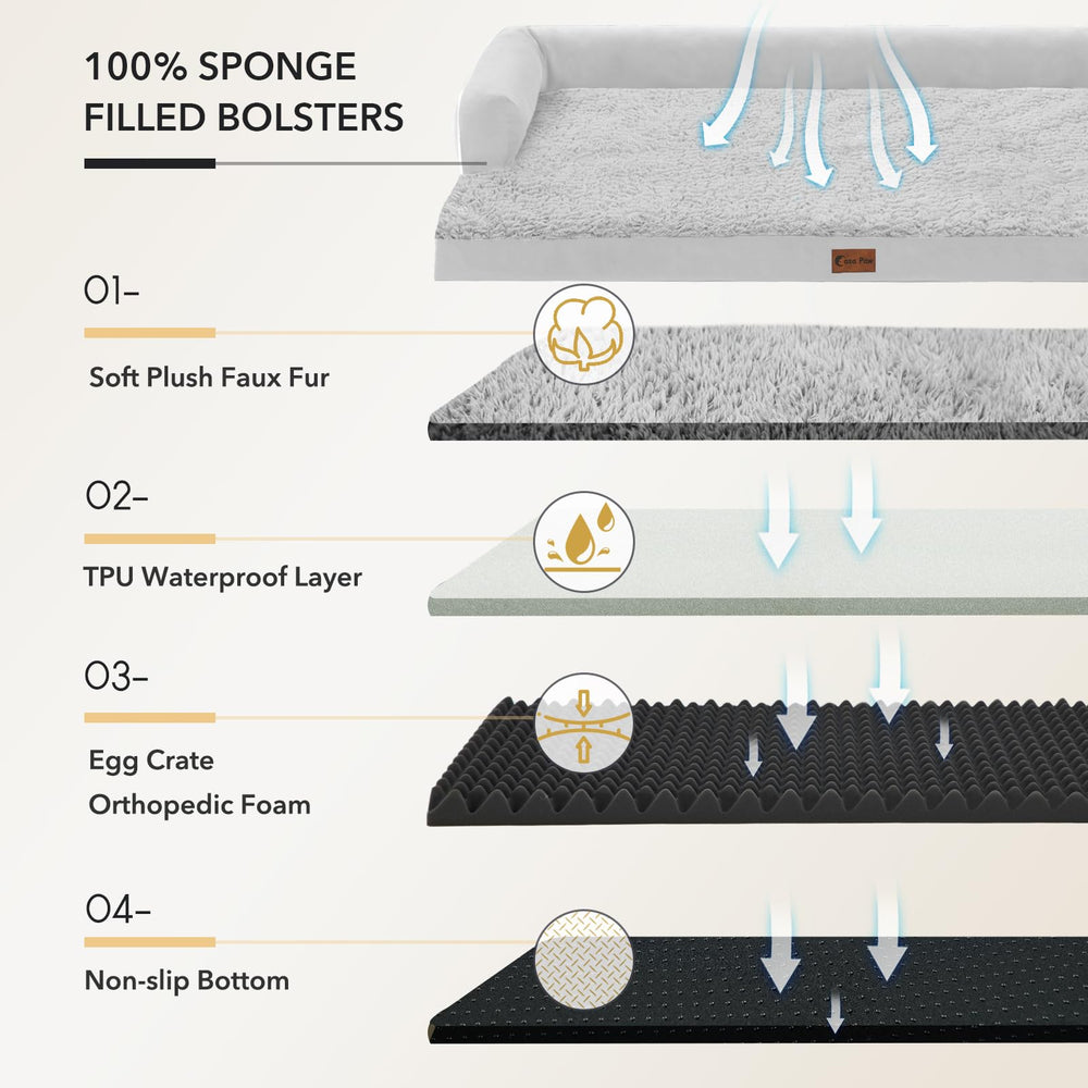 Casa Paw bed with CertiPUR-US foam showing expansion-ready components.