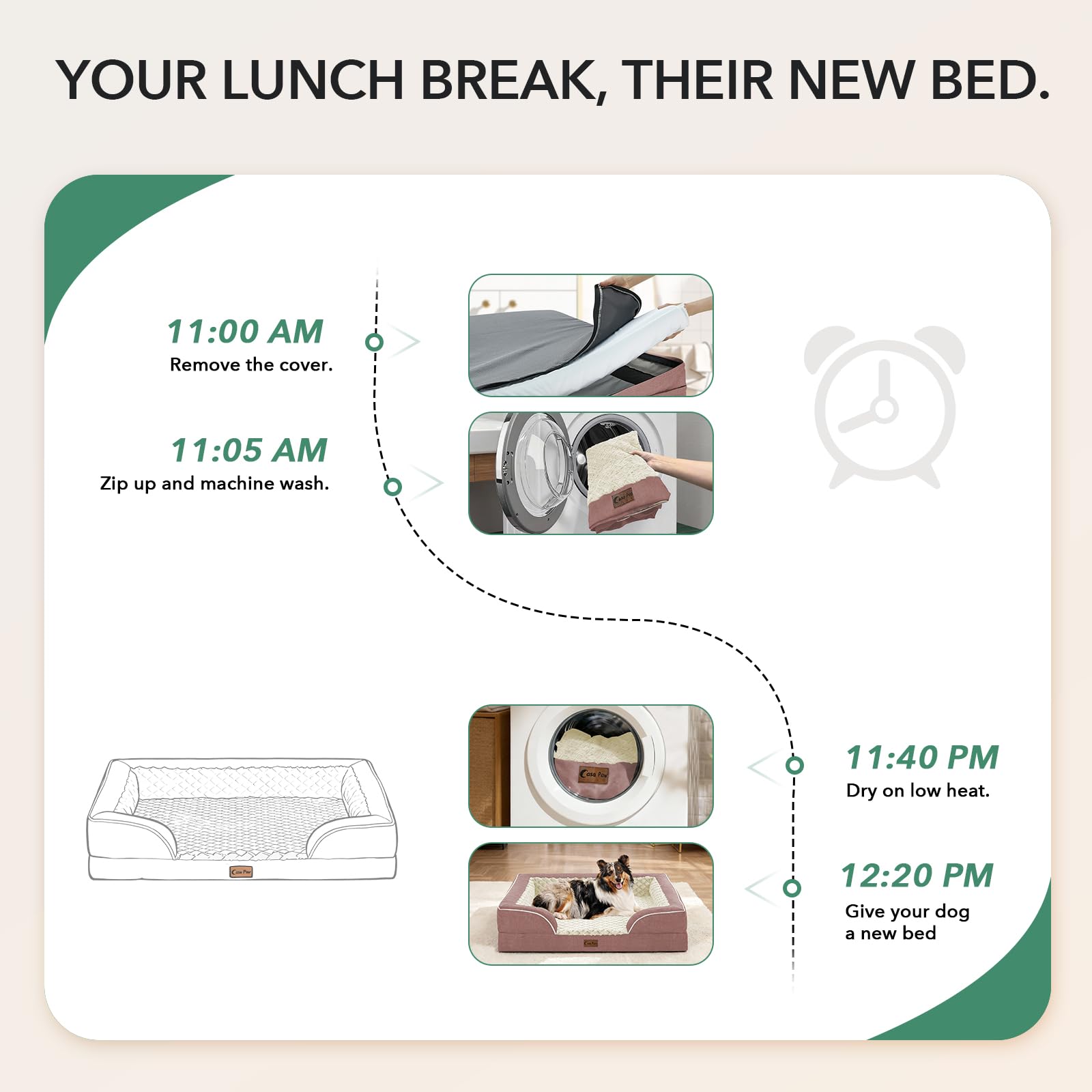 Casa Paw plush sleep surface conveys soft, calming comfort for pets.