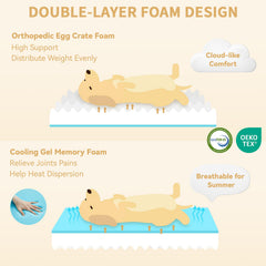 Casa Paw egg crate foam detail highlighting pressure-point cushioning.