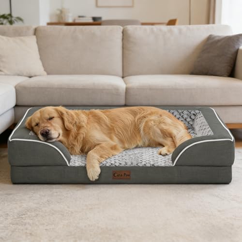 Casa Paw large 36 by 27 inch dog bed in home setting.