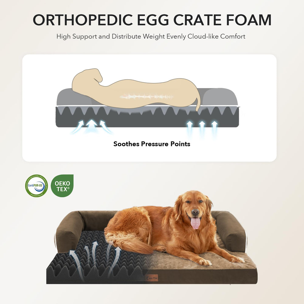 Casa Paw large bed with egg-crate foam promoting even weight distribution