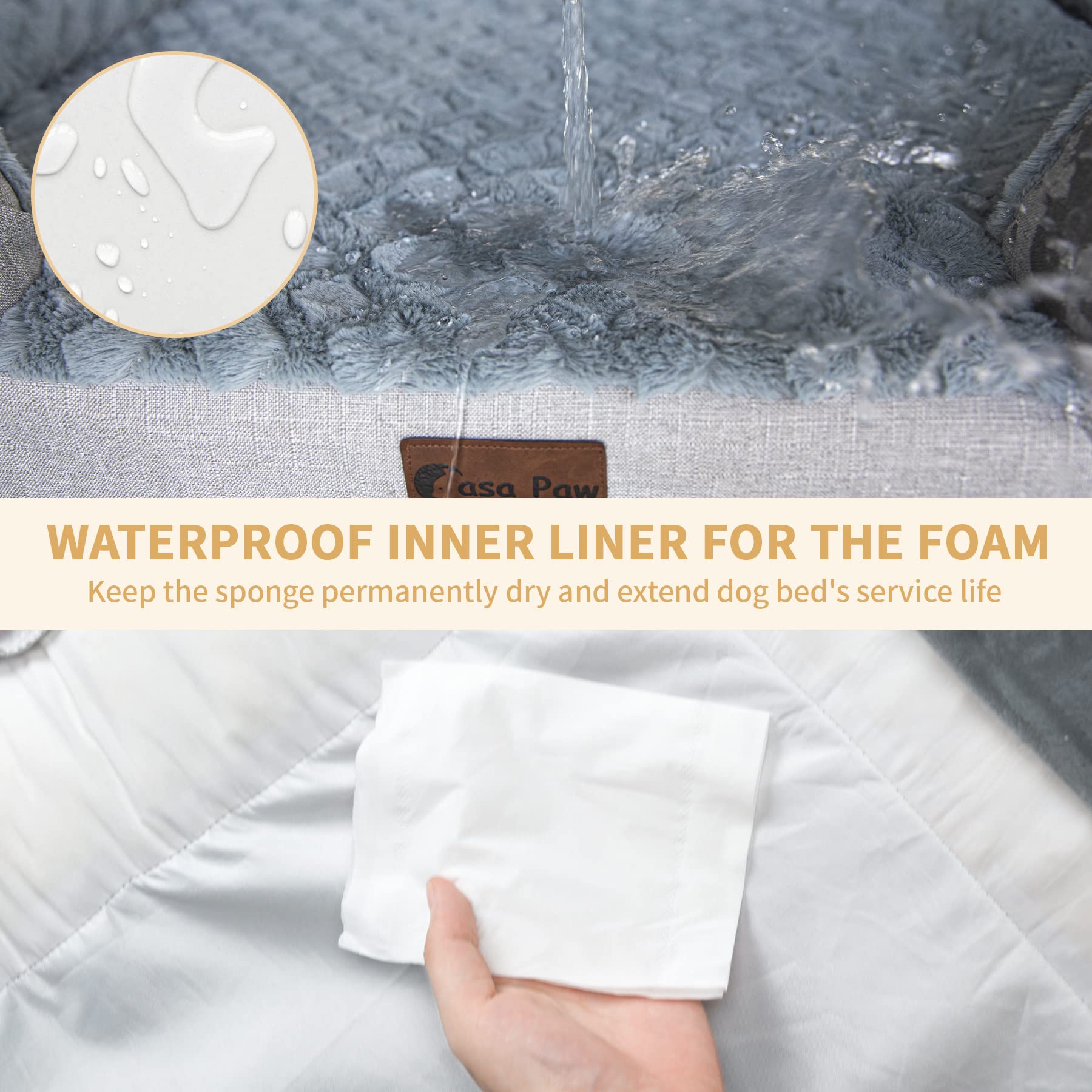 Casa Paw memory foam gel closeup demonstrates cooling comfort for hot days.