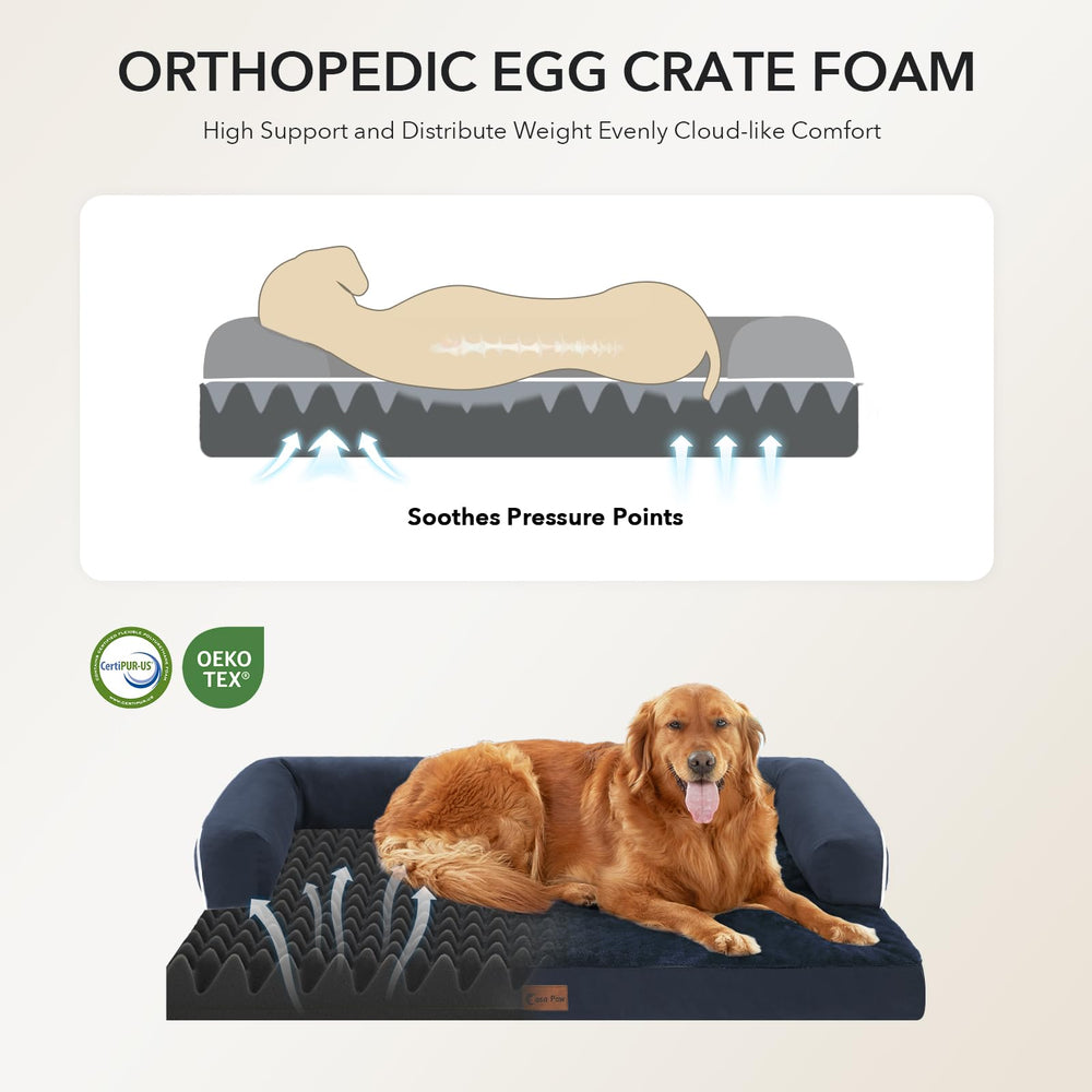 Casa Paw orthopedic-egg-crate-foam closeup highlights even weight distribution and comfort.