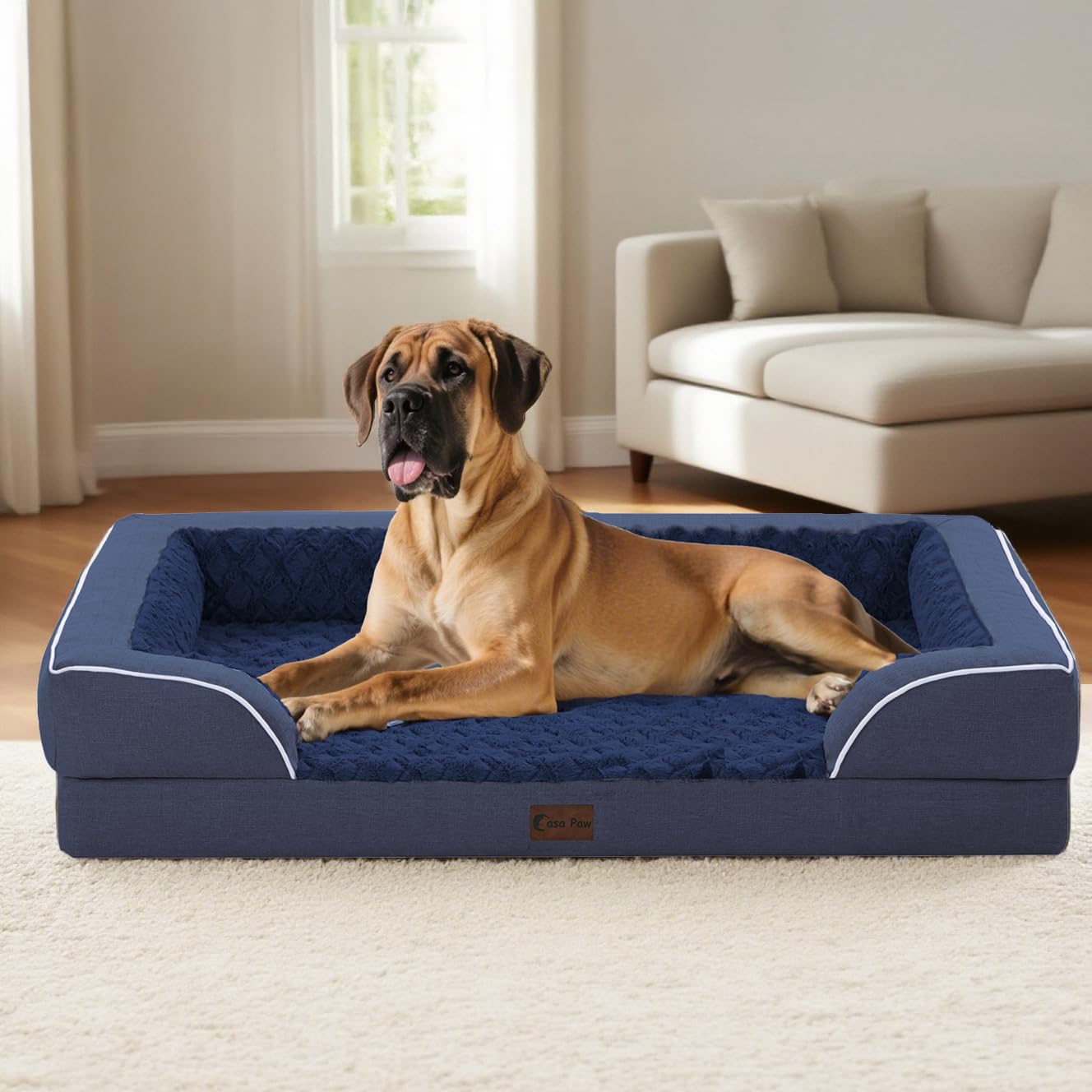 Casa Paw Orthopedic XL Bed removable-cover demonstrates machine-washable ease for busy households