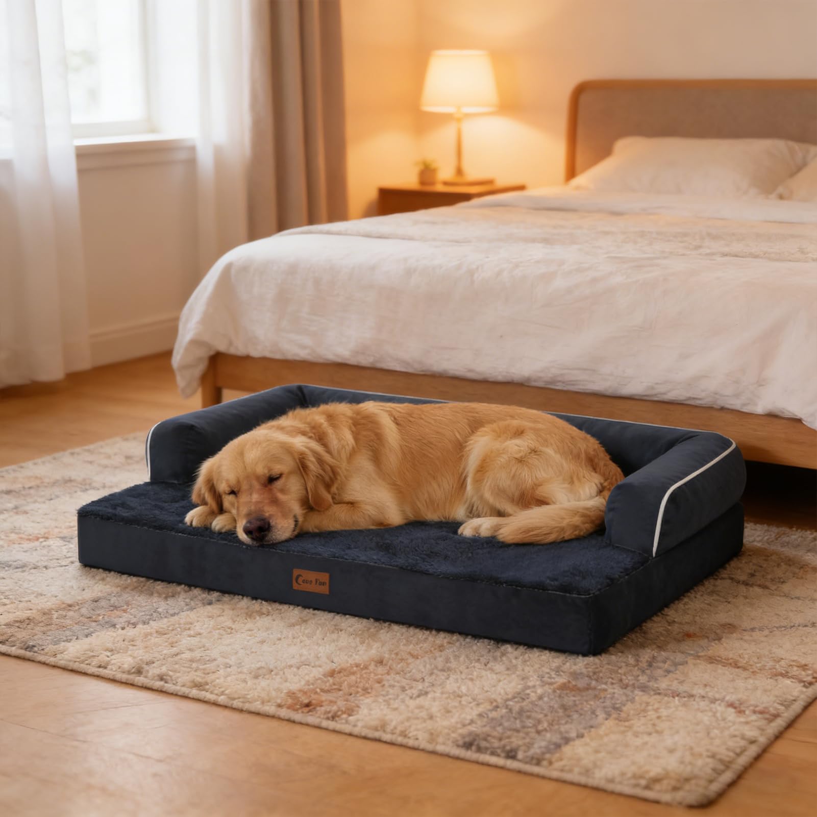 Casa Paw navy-blue cover option complements modern home decor.