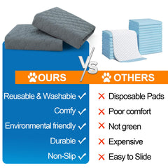Casa Paw washable pee pad with absorbent top sheet to reduce leaks.