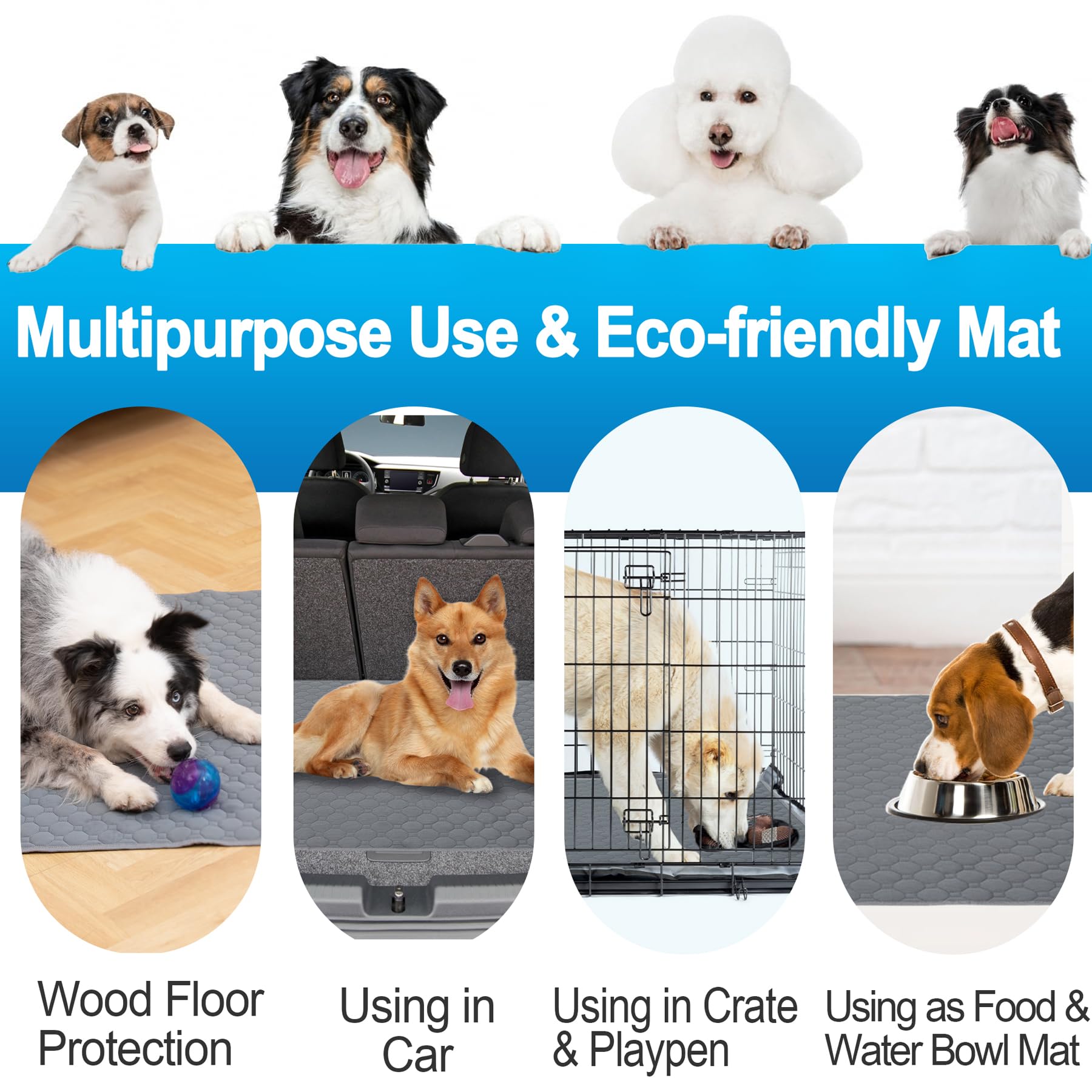 Casa Paw washable pee pad non-slip bottom stays in place.