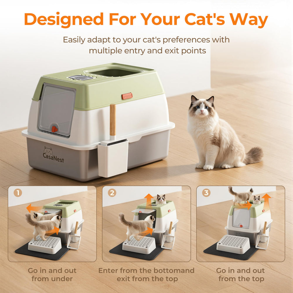 CasaNest odor-absorption compartment helps manage smells between cleanings.