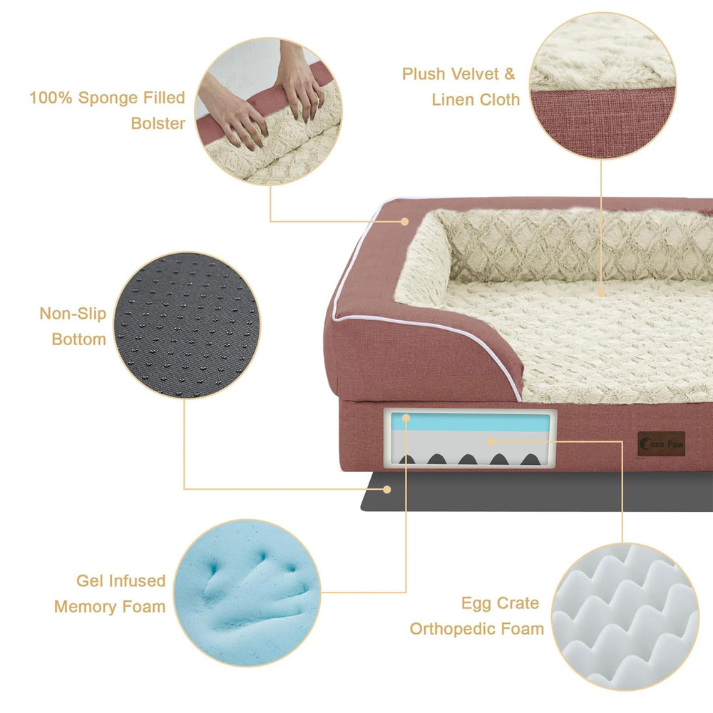 Casa Paw gel memory foam detail highlighting cool, joint-friendly support.
