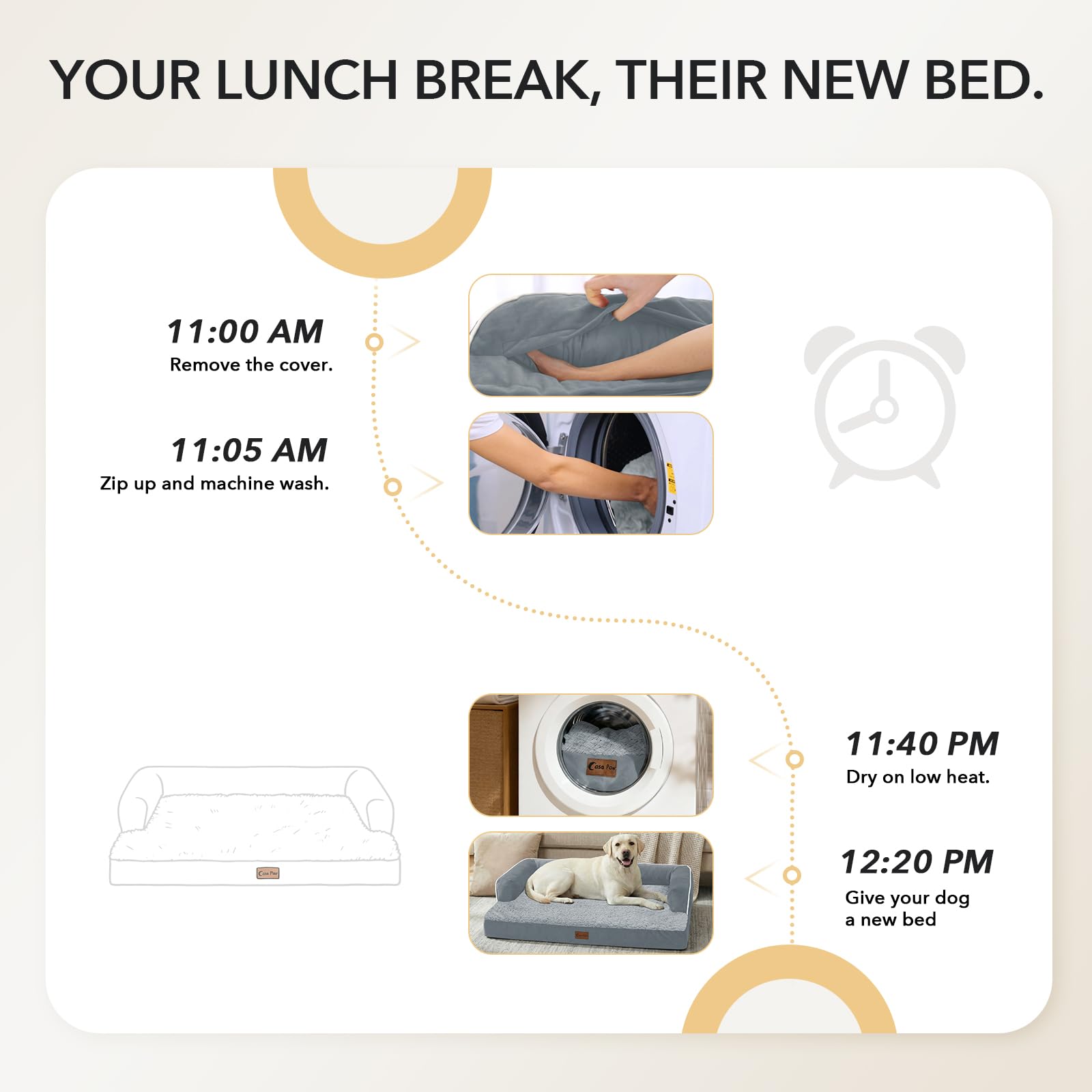 Casa Paw non-slip bottom keeps bed in place