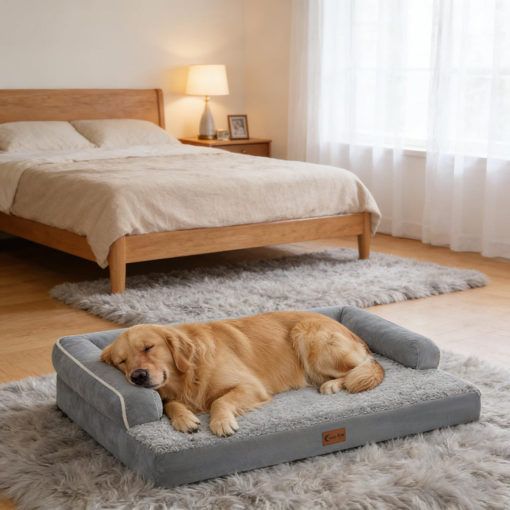 Casa Paw unboxing image shows vacuum-packed bed expanding to plush form