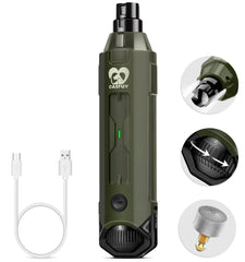 Casfuy 6-speed dog nail grinder army green shows precise trimming for all dog sizes.