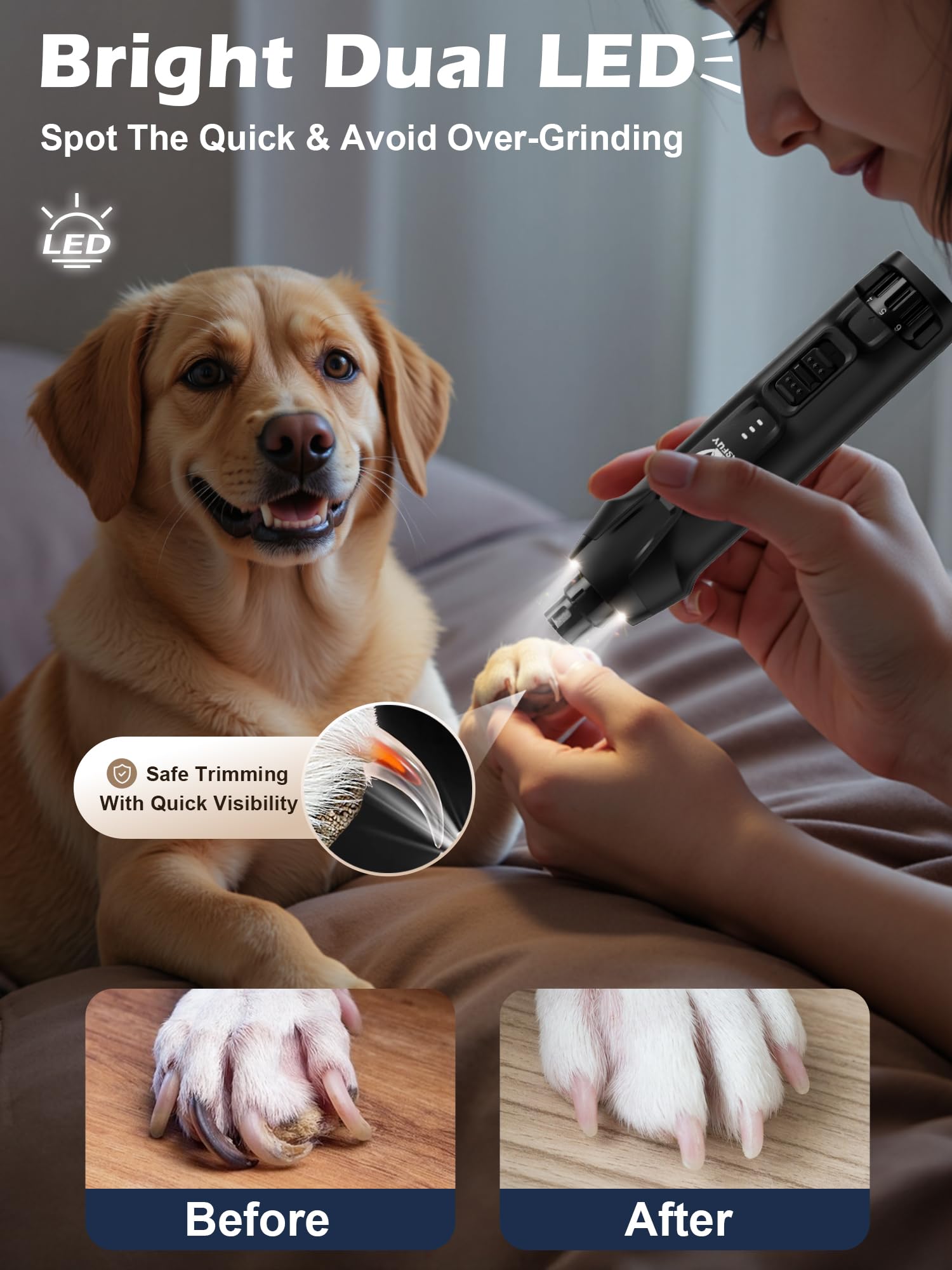 Casfuy emergency auto-stop protects nails and device during grinding