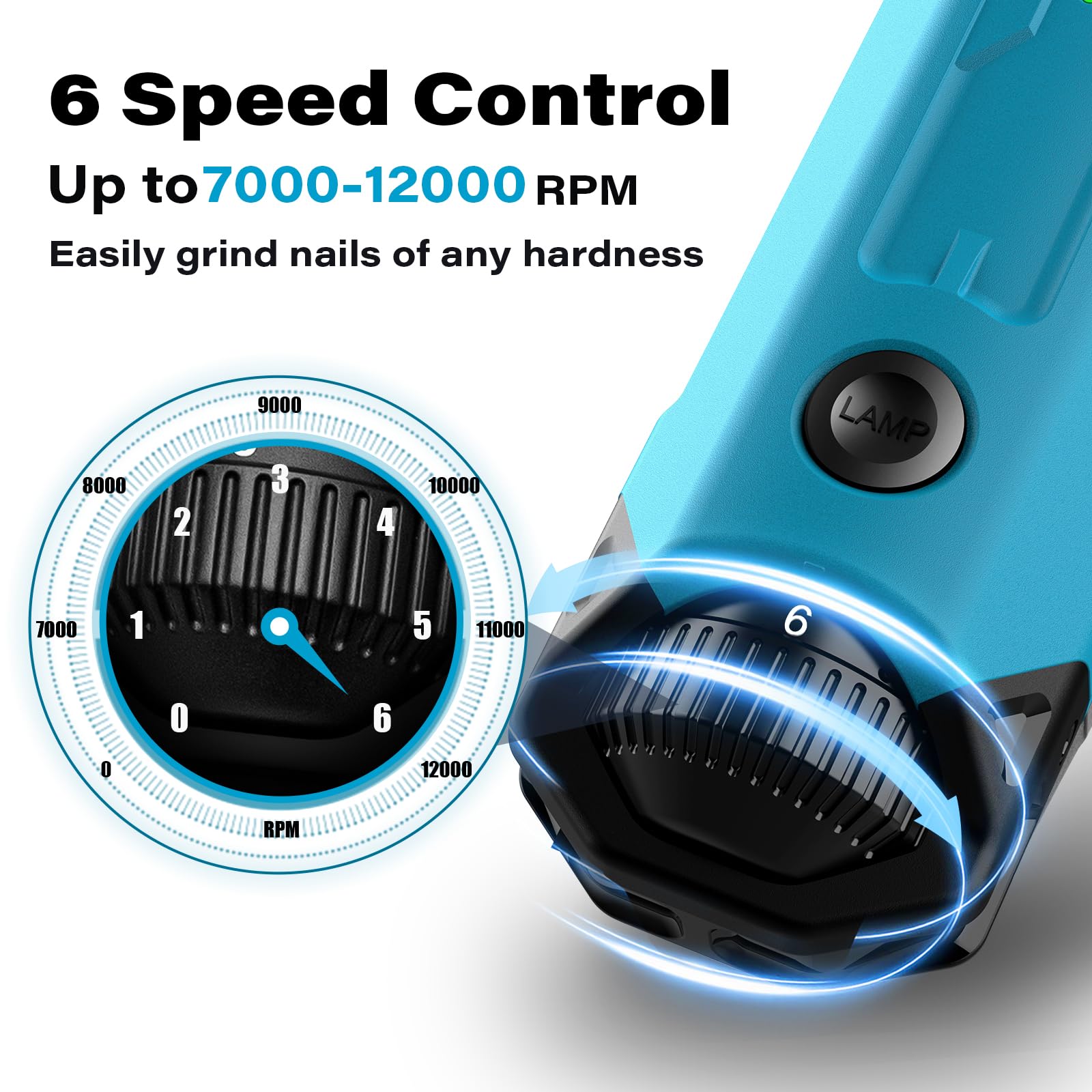 Casfuy 6-Speed dog nail grinder LED lights for safer trimming.