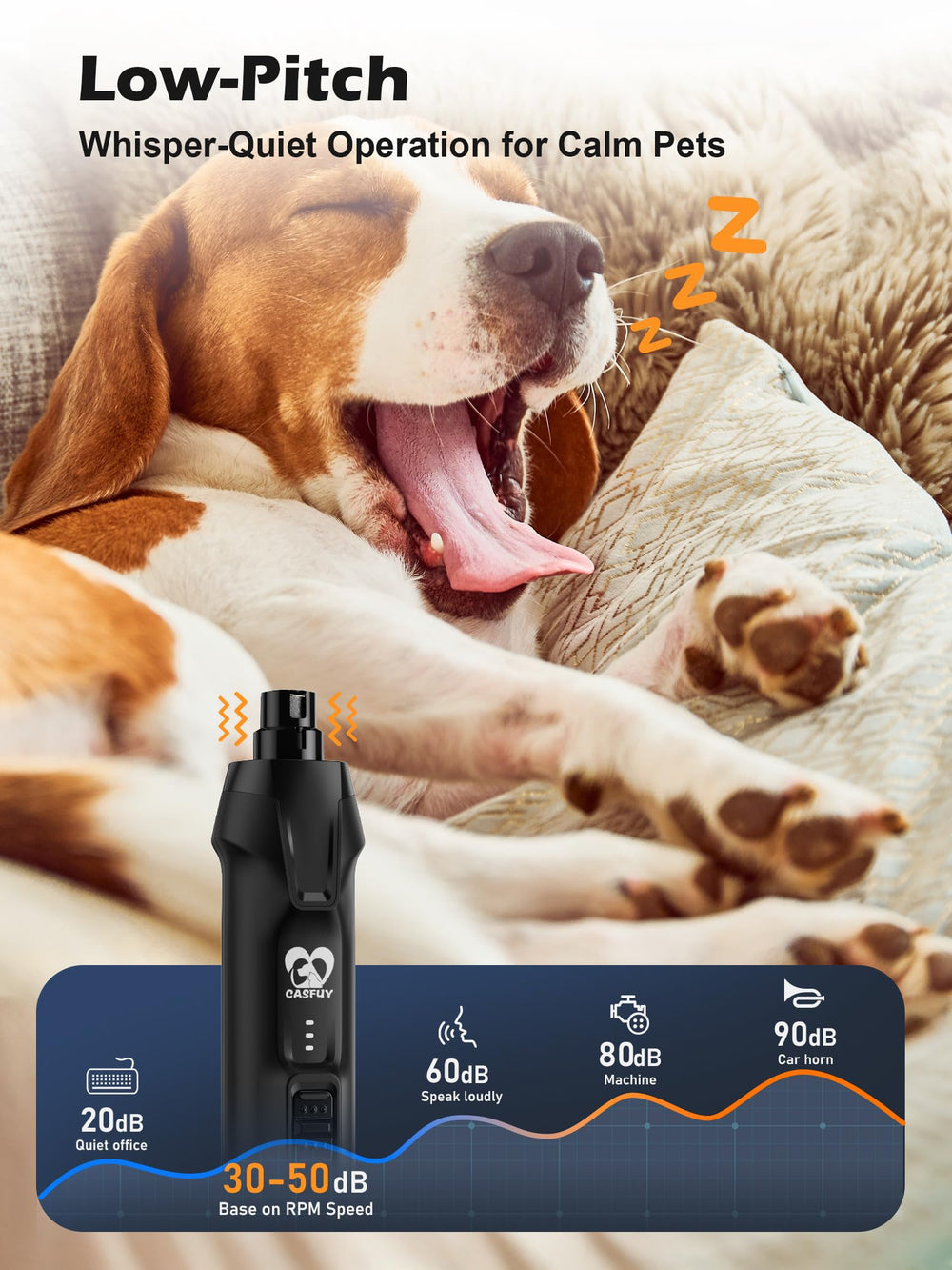 Casfuy whisper-quiet operation keeps pets calm during grooming