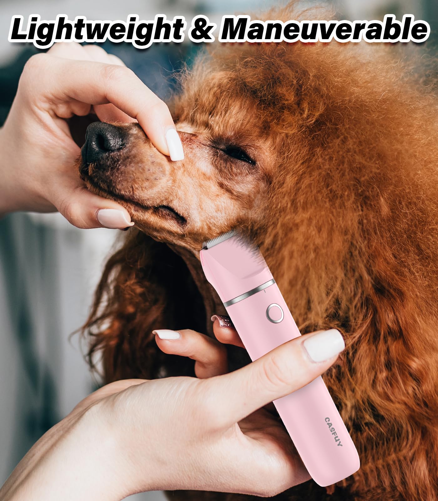 Casfuy compact-head pet trimmer targets ears, face, and paws precisely