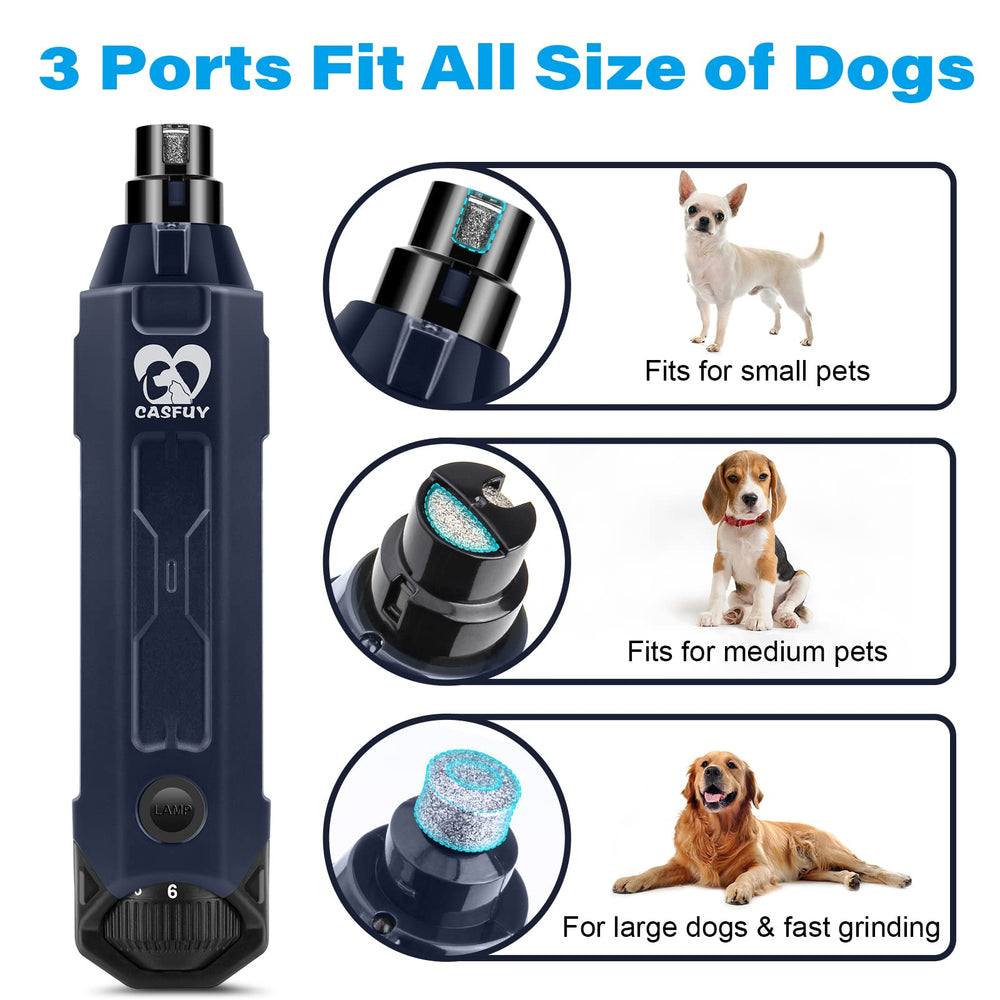Casfuy cordless dog nail trimmer with ergonomic blue handle for easy control