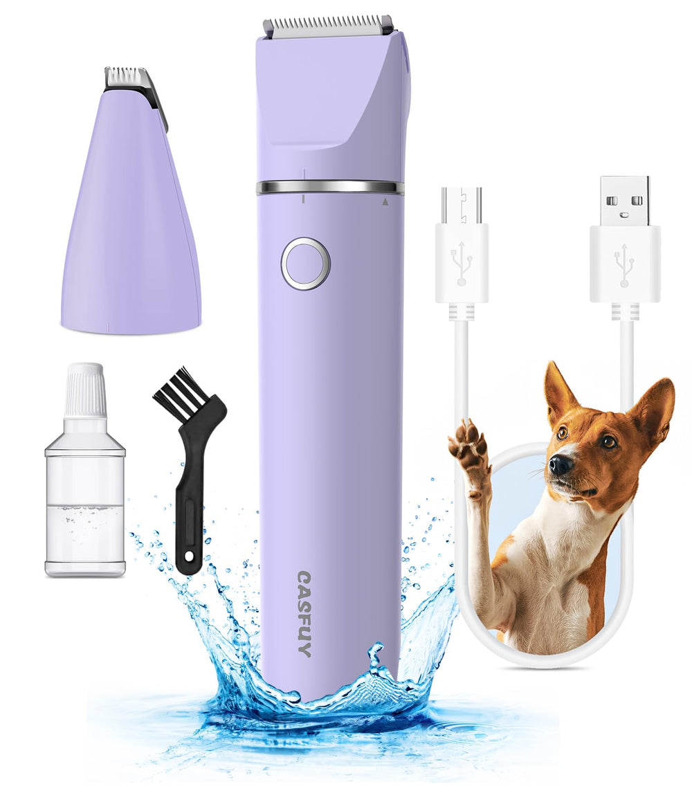 Casfuy cordless dog paw trimmer with compact head for precise trimming around paws