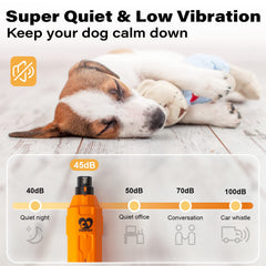 Casfuy cordless rechargeable dog nail grinder with USB charging for use anywhere.