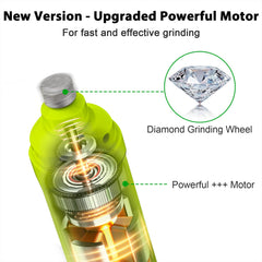 Casfuy electric pet nail trimmer highlights a diamond drum bit for smooth grinding.