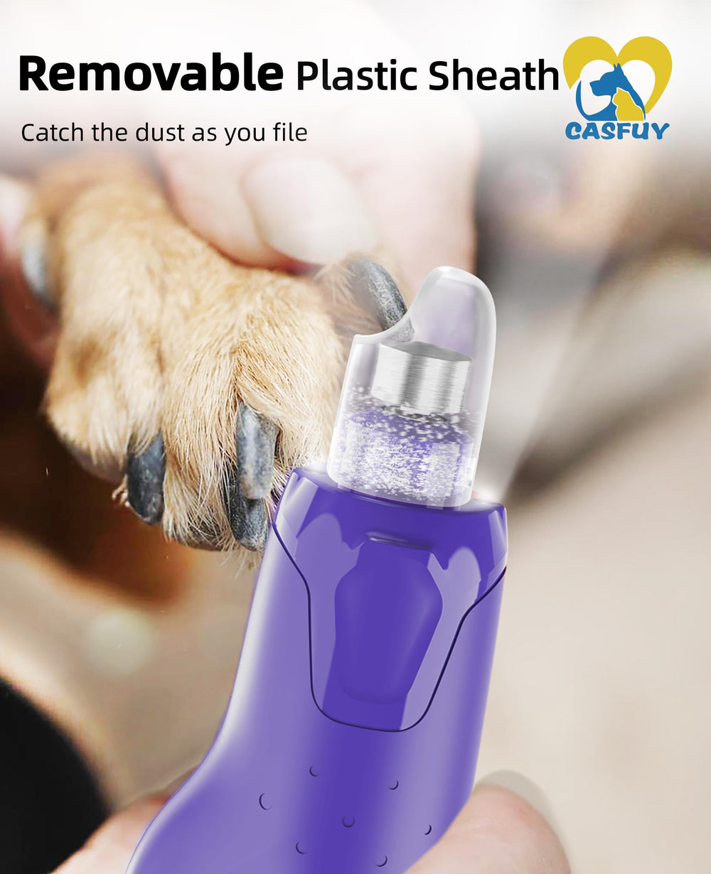 Casfuy dog nail grinder-45db-specs image conveys near-silent operation for pet comfort