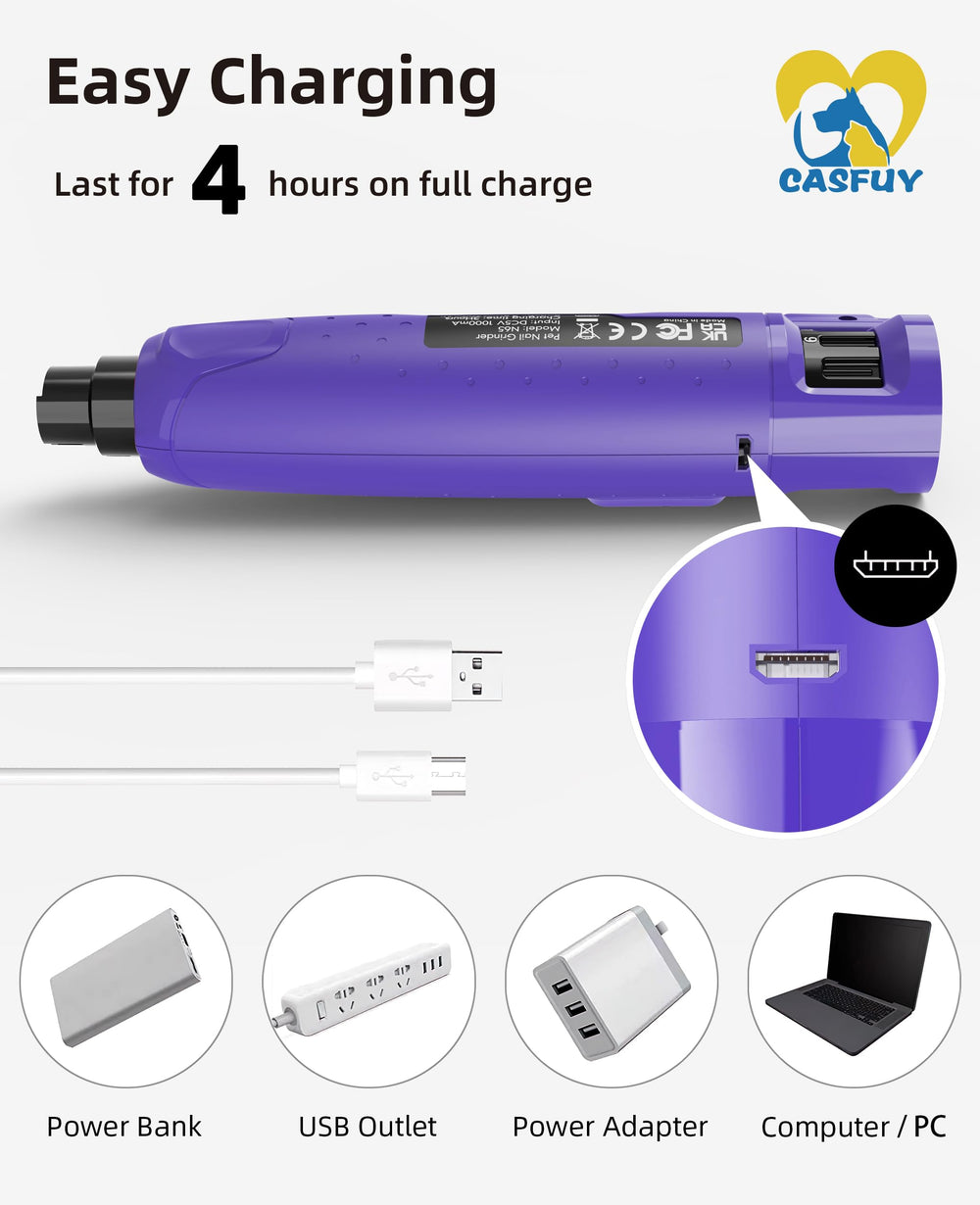 Casfuy dog nail grinder-6-speed-control image demonstrates versatile speed options for different nail types