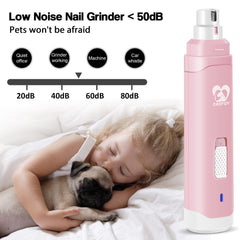 Casfuy dog nail grinder indicator light highlights cordless charging status.