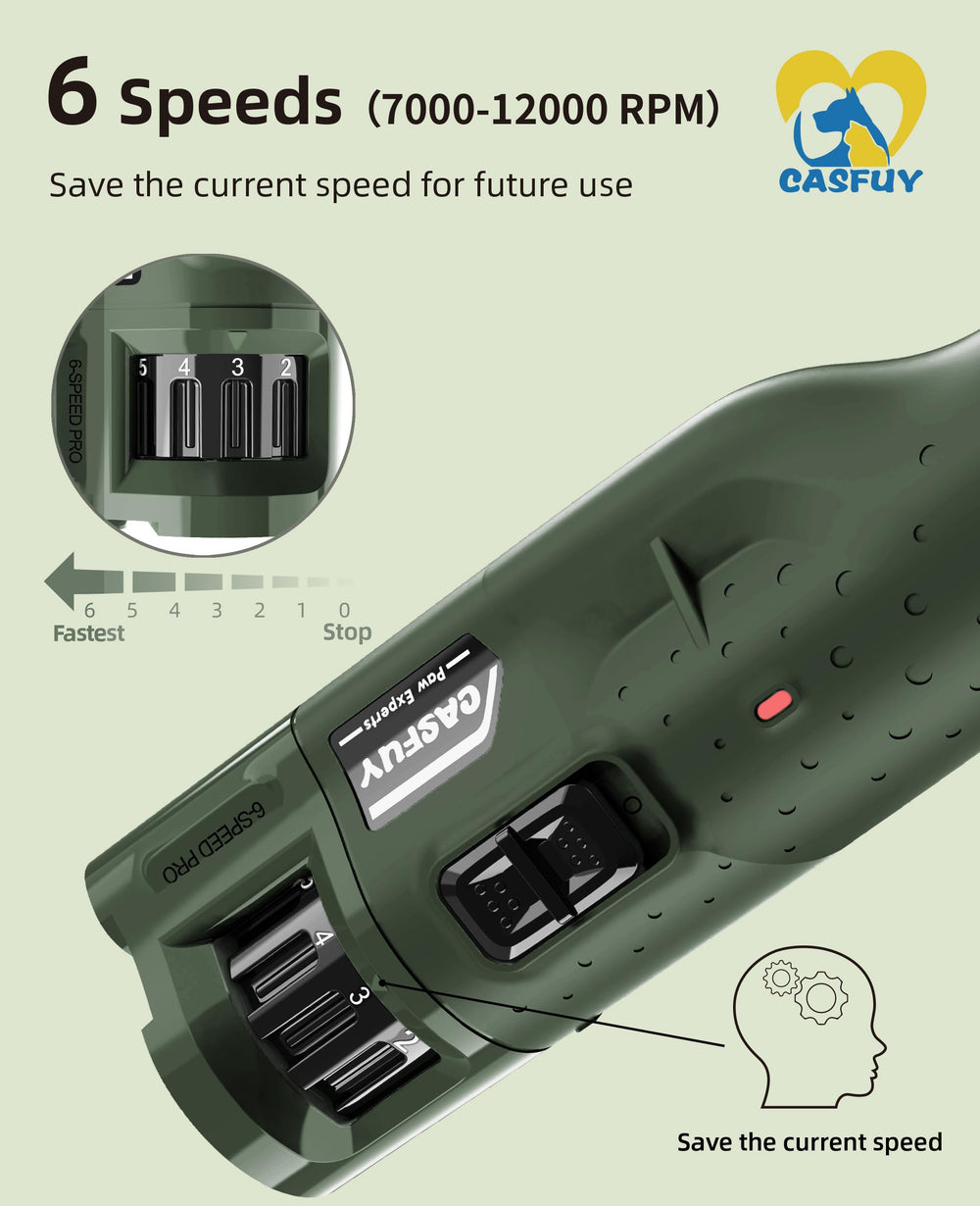Casfuy dog nail grinder LED lights illuminate nails for safer trimming.