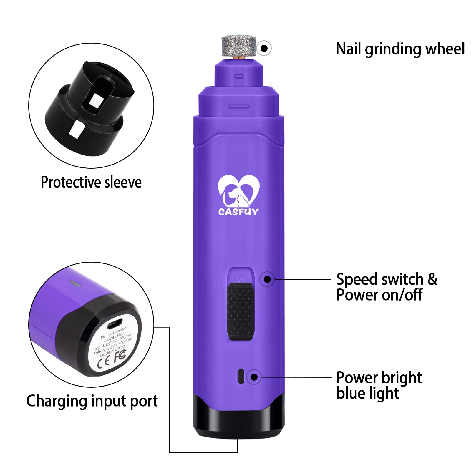Casfuy low-noise motor provides gentle operation for sensitive pets