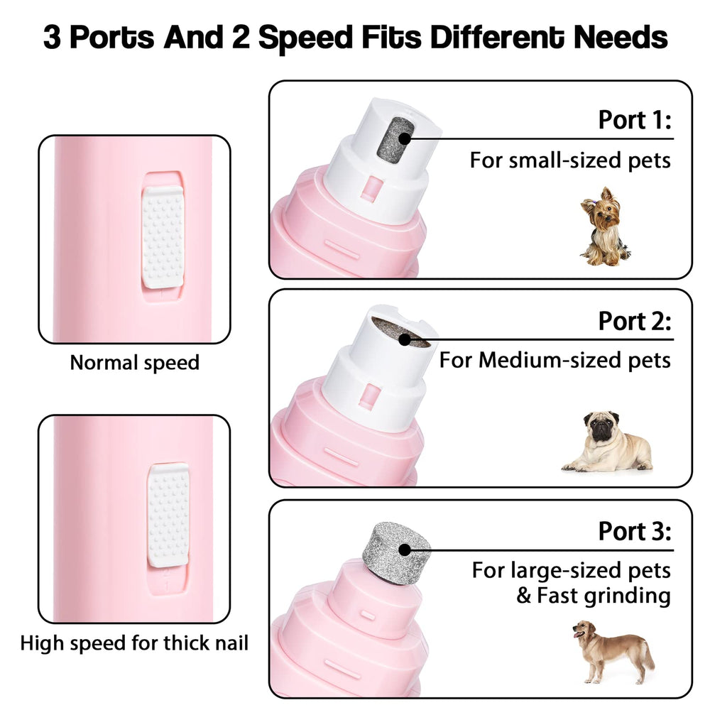 Casfuy dog nail grinder low-noise operation captures quiet grooming sessions for anxious pets.
