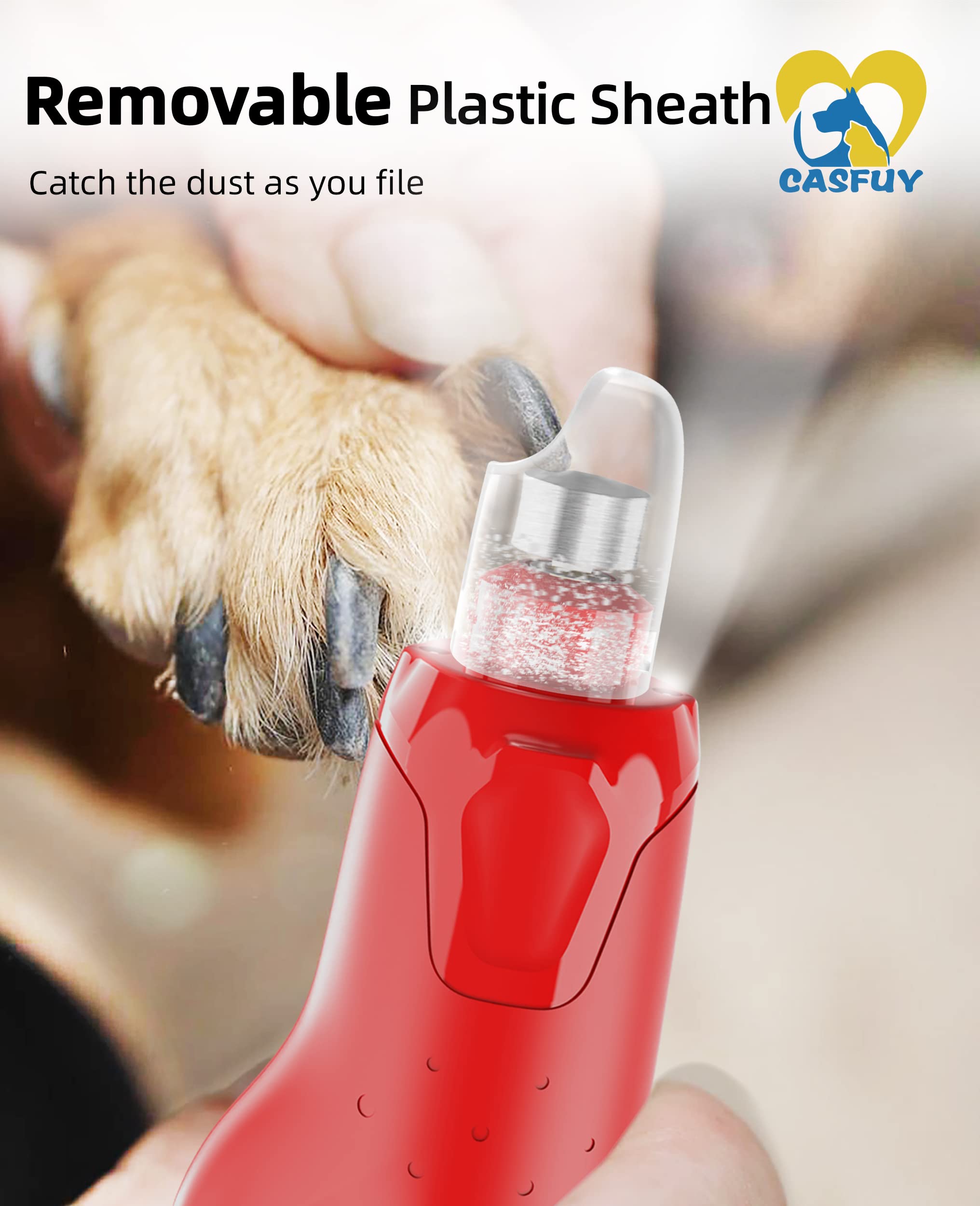 Casfuy dog nail grinder low vibration delivers gentle grooming sessions