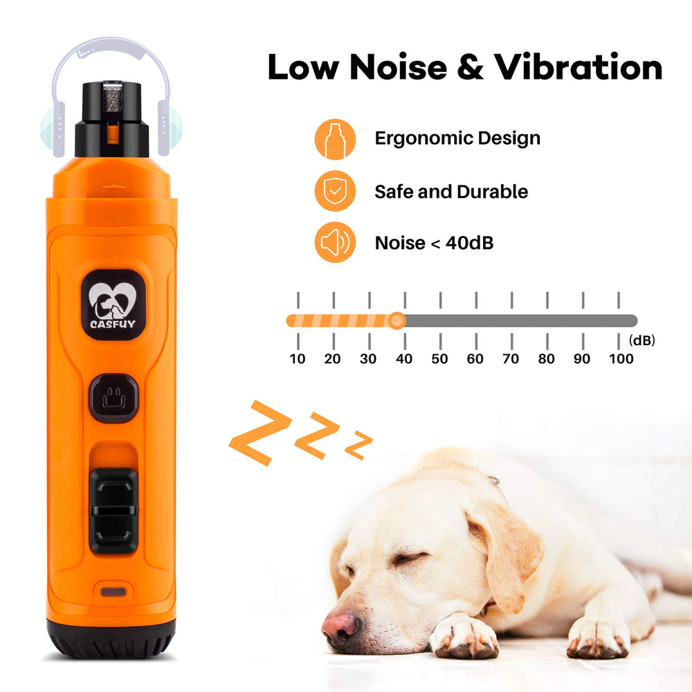 Casfuy dog nail grinder quiet motor reduces stress during grooming