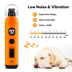 Casfuy dog nail grinder quiet motor reduces stress during grooming