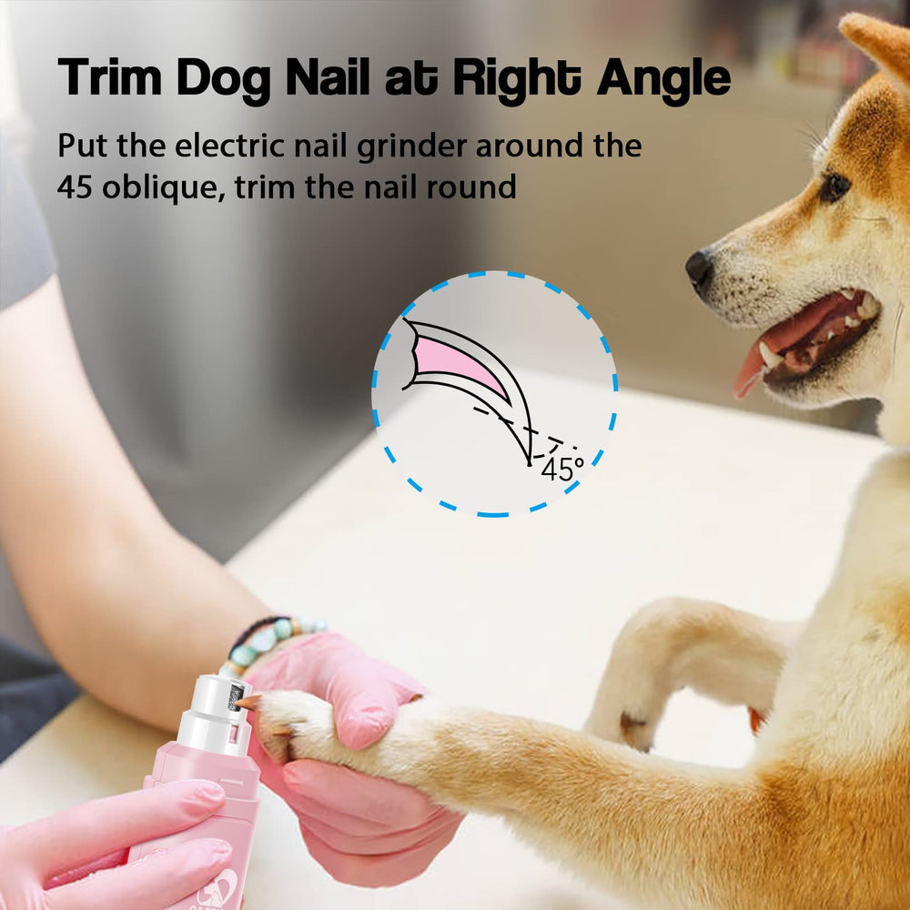 Casfuy dog nail grinder rechargeable-battery compact design enables portable grooming trips.